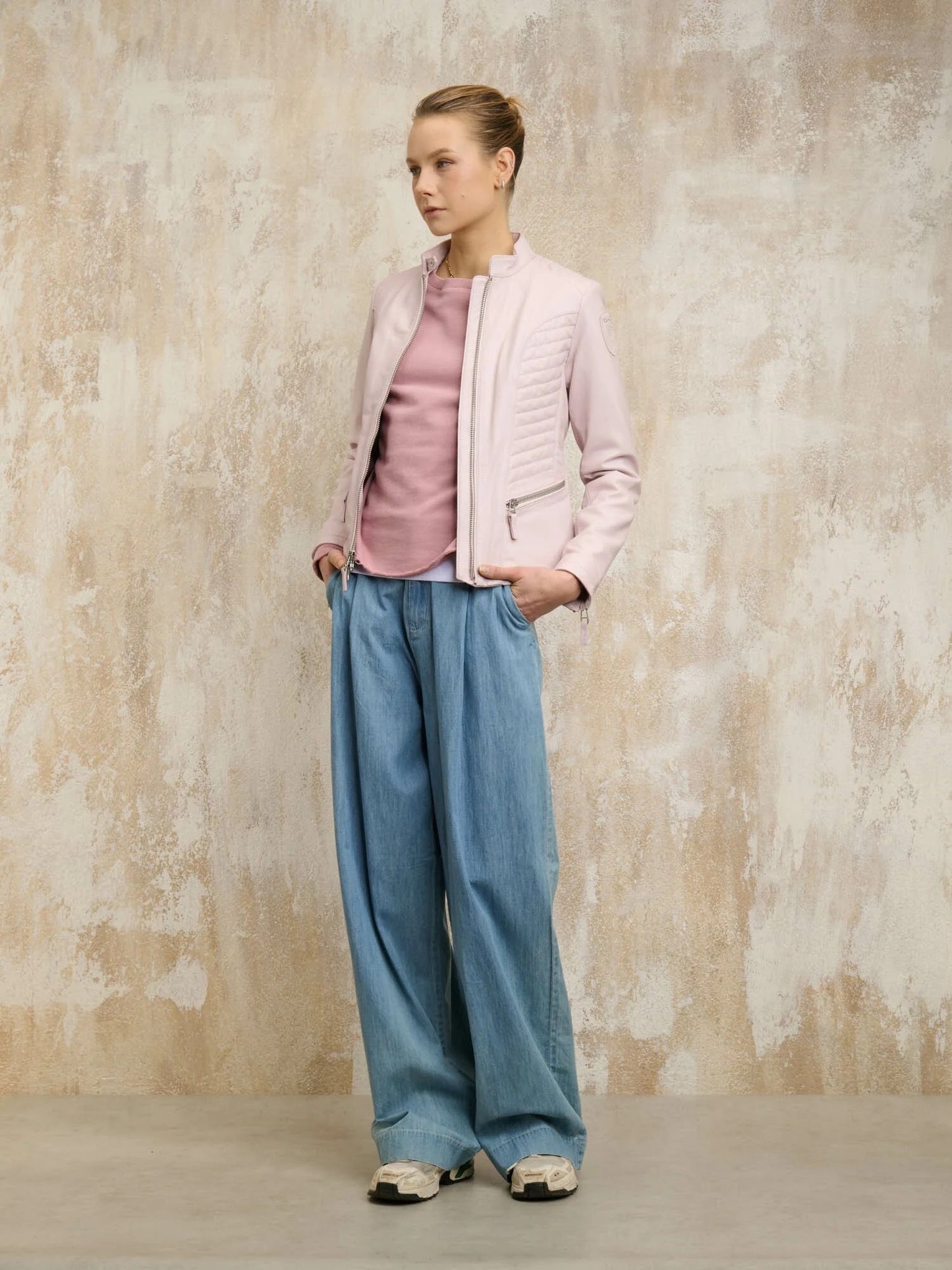 Biker di vera pelle Blauer