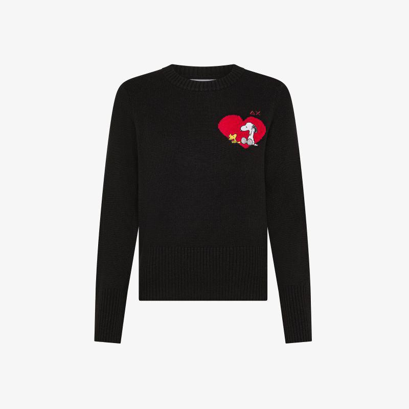 Maglia Peanuts in lana e cashmere con cuore Sun68