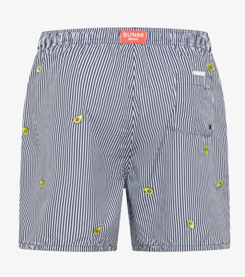 Costume a righe con ricami blu navy/bianco Sun68