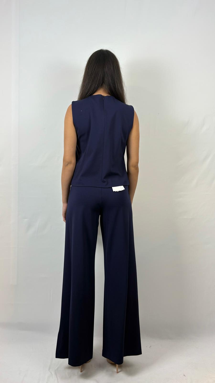 Pantaloni palazzo tessuto elasticizzato Cafè Noir