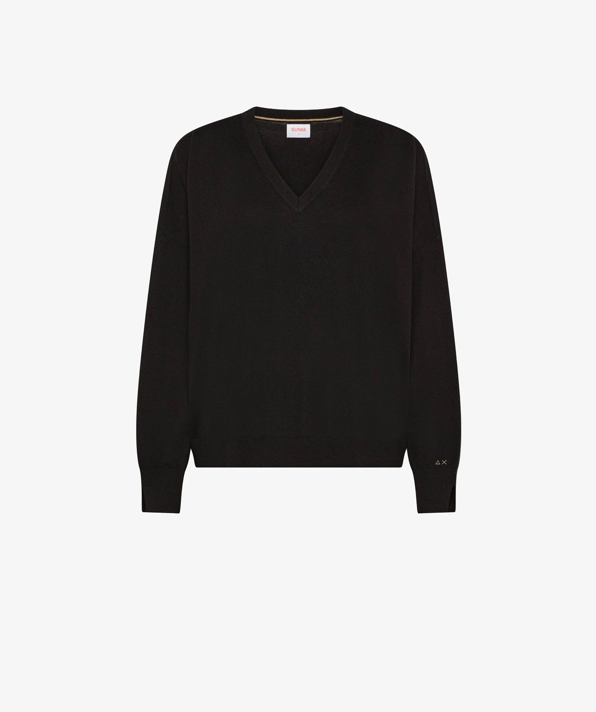 Maglia lana e cotone scollo a V
