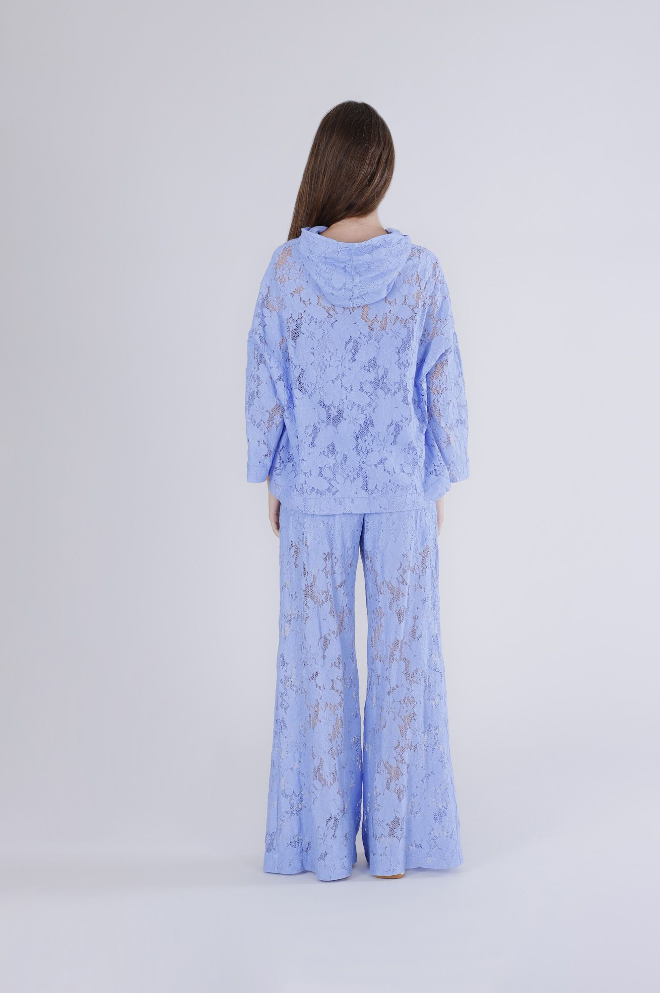 Blusa con cappuccio in pizzo Cafè Noir
