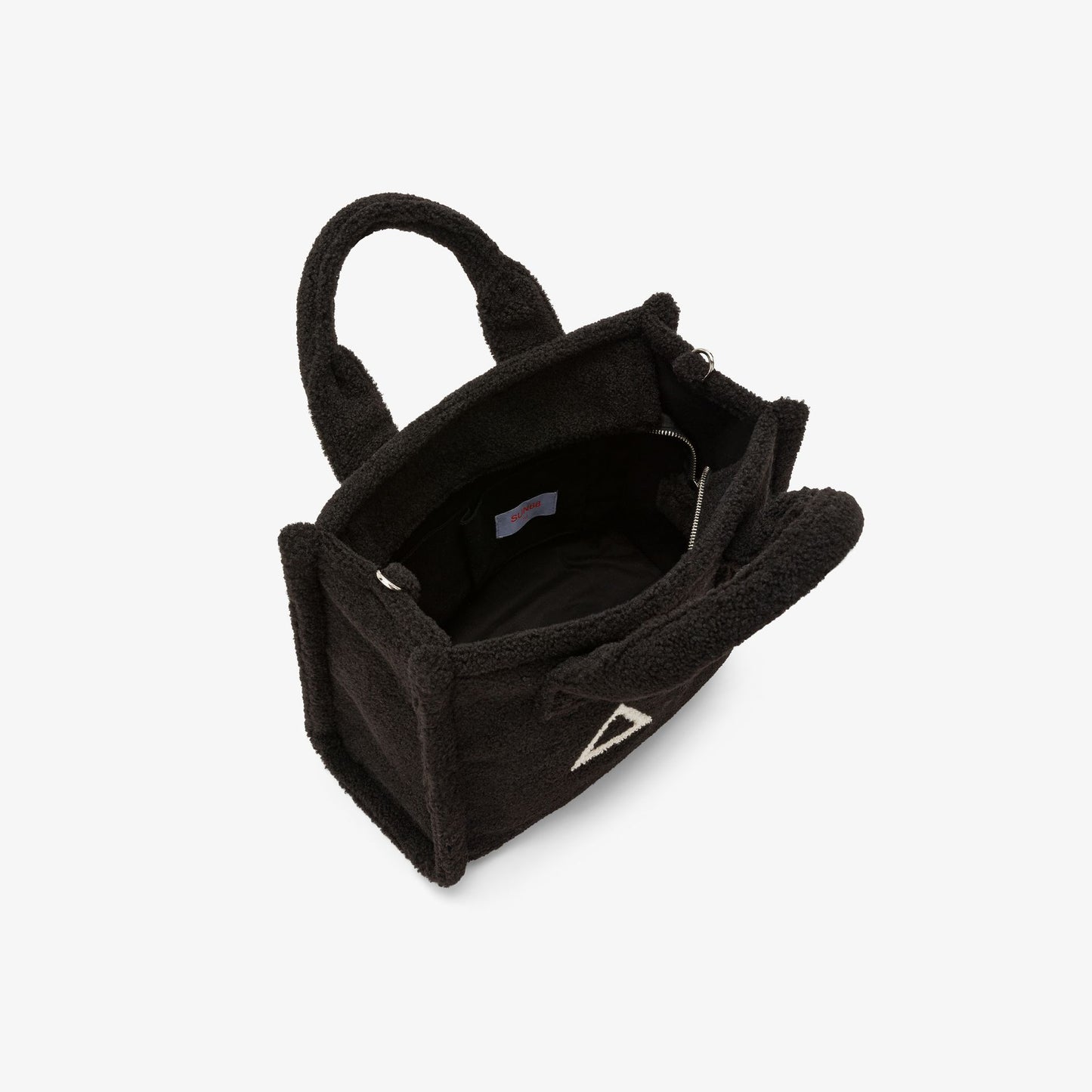 Shopping bag midi Cali in teddy nero
