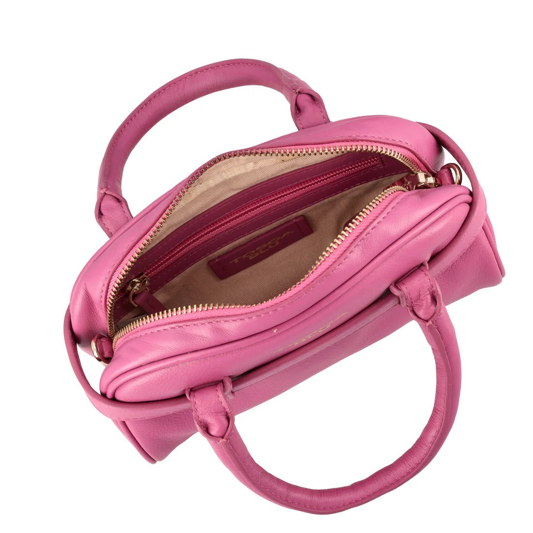 Borsa a mano mini Evelyn in pelle colore fucsia Tosca Blu