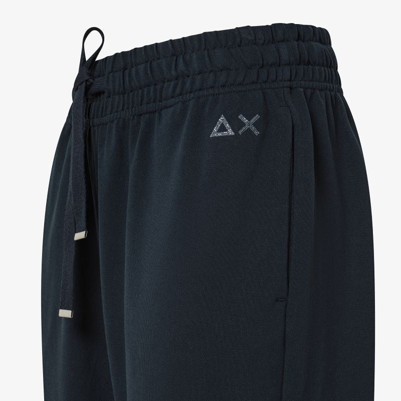 Pantaloni in piquet di cotone blu navy Sun68