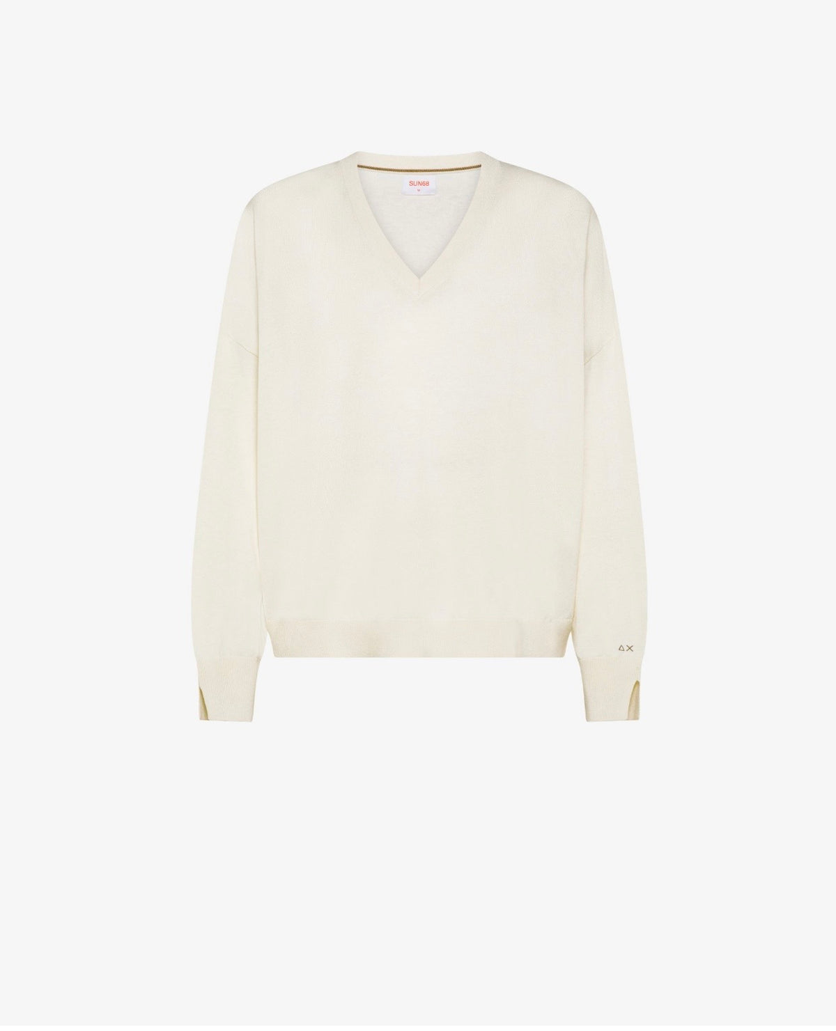 Maglia in lana e cotone scolla a V