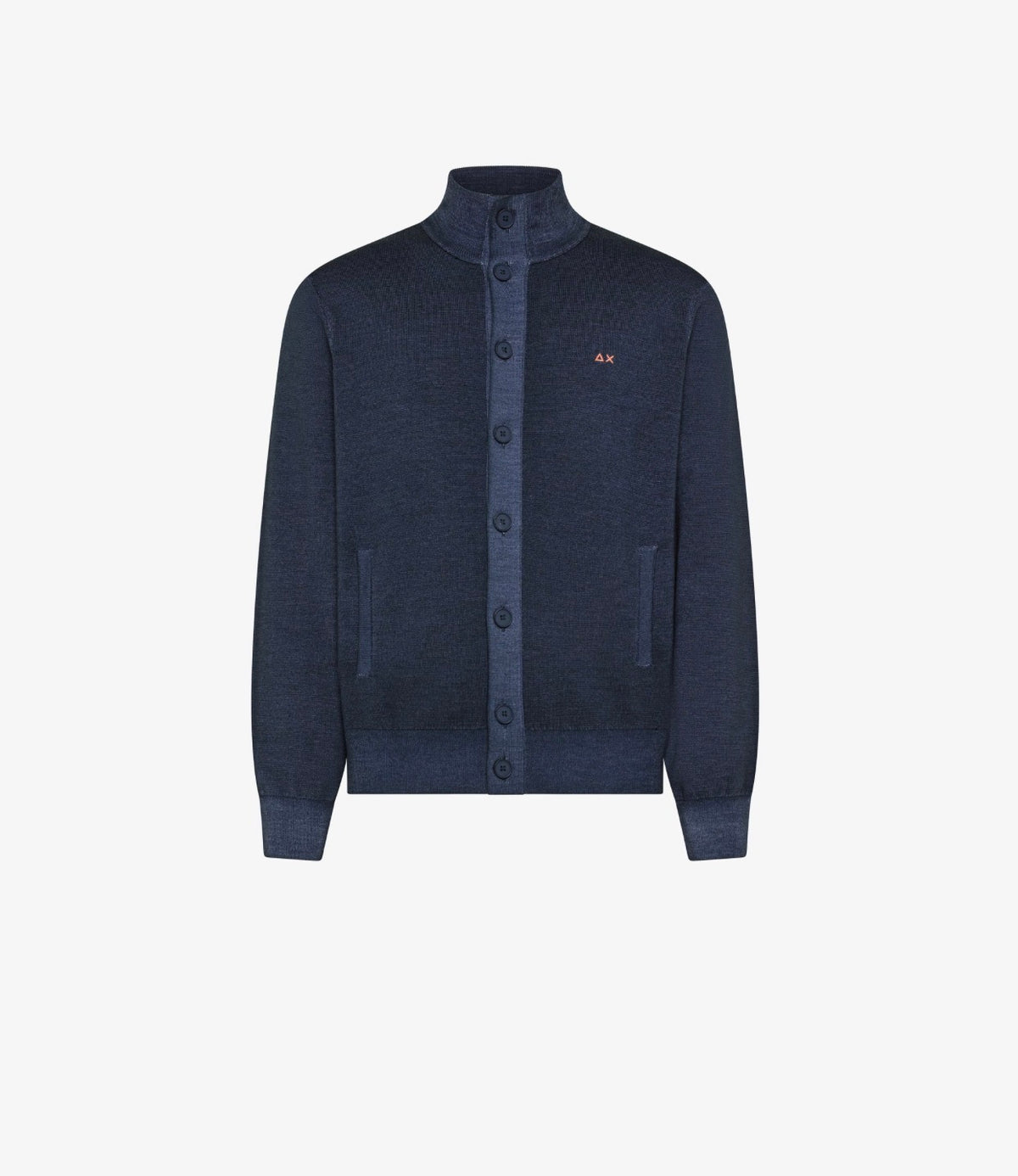 Cardigan in lana vintage con bottoni navy blu