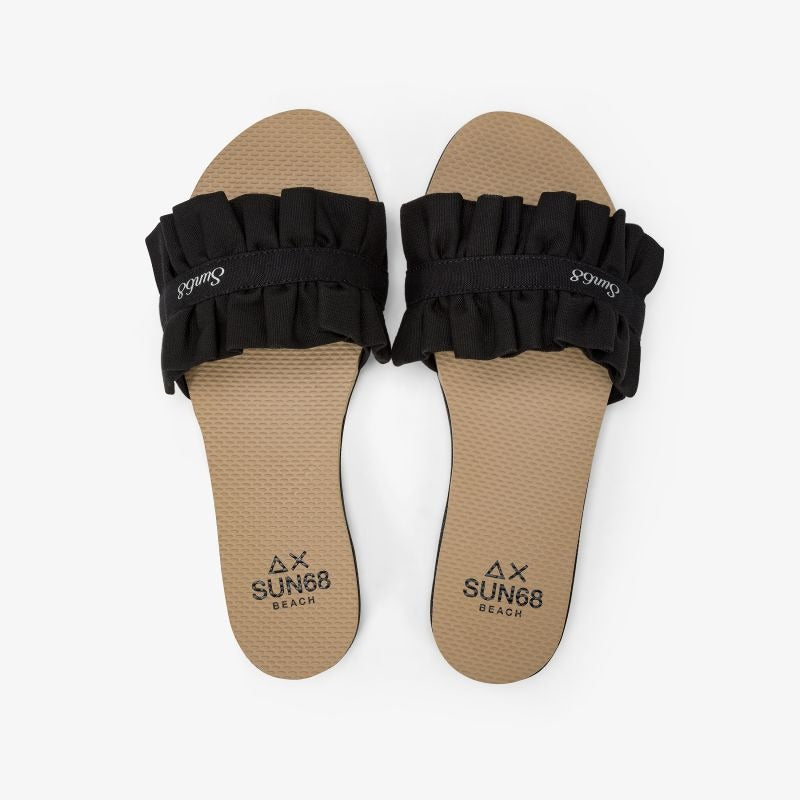 Ciabatte con rouches nero Sun68