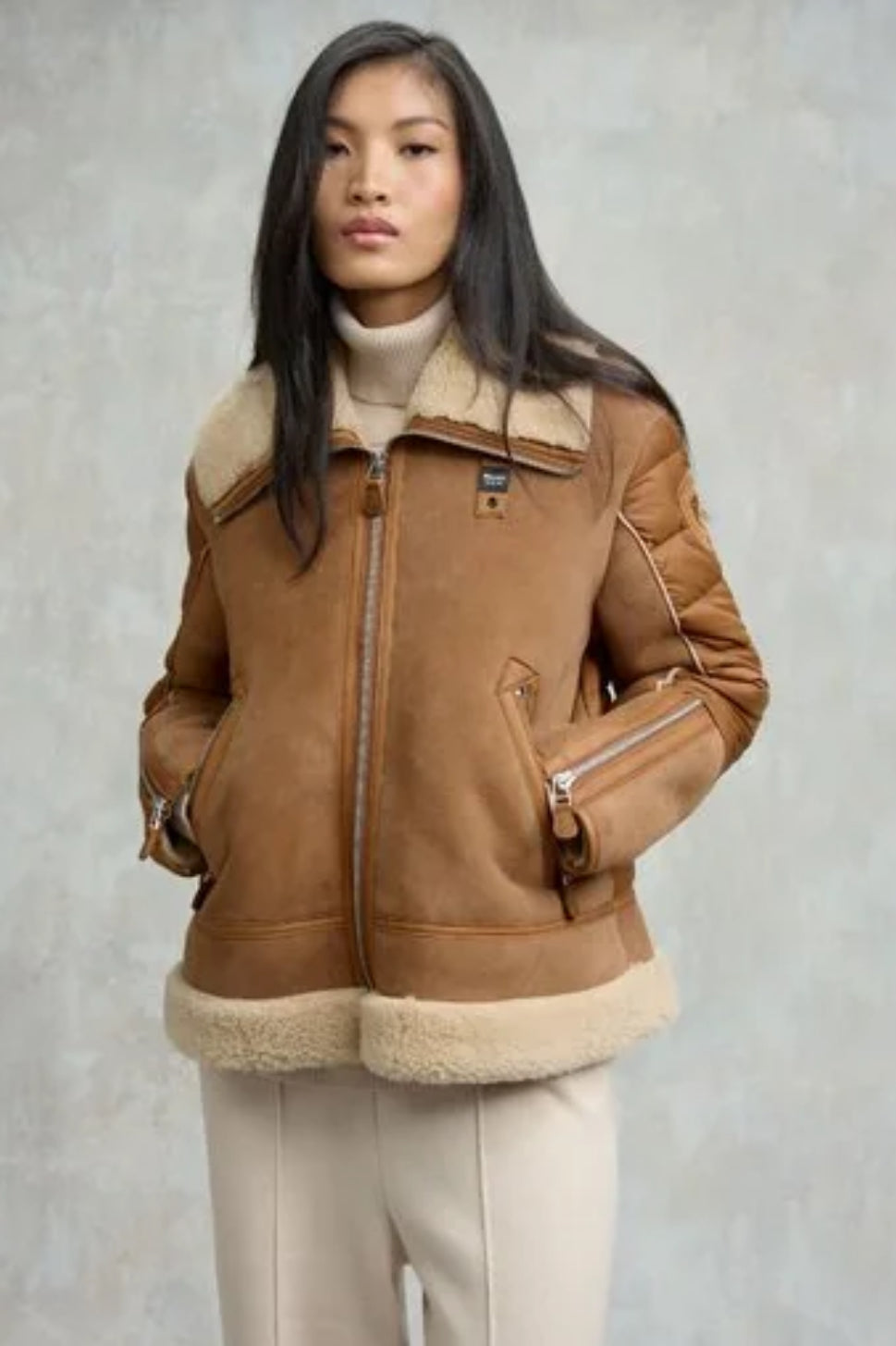 Giubbino montone e nylon imbottito Alhambra