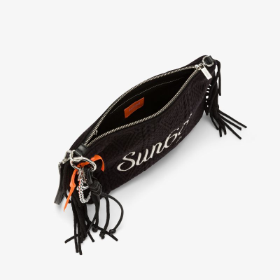 Pochette in maglia con frange Sun68
