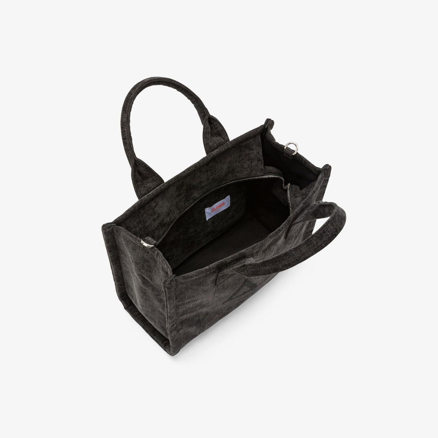Shopping bag midi Cali in velluto nero