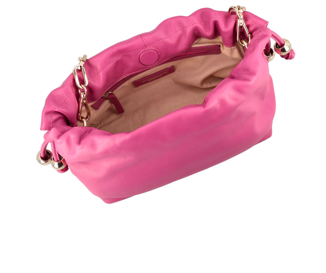 Pochette Harper in pelle con coulisse colore fucsia Tosca Blu