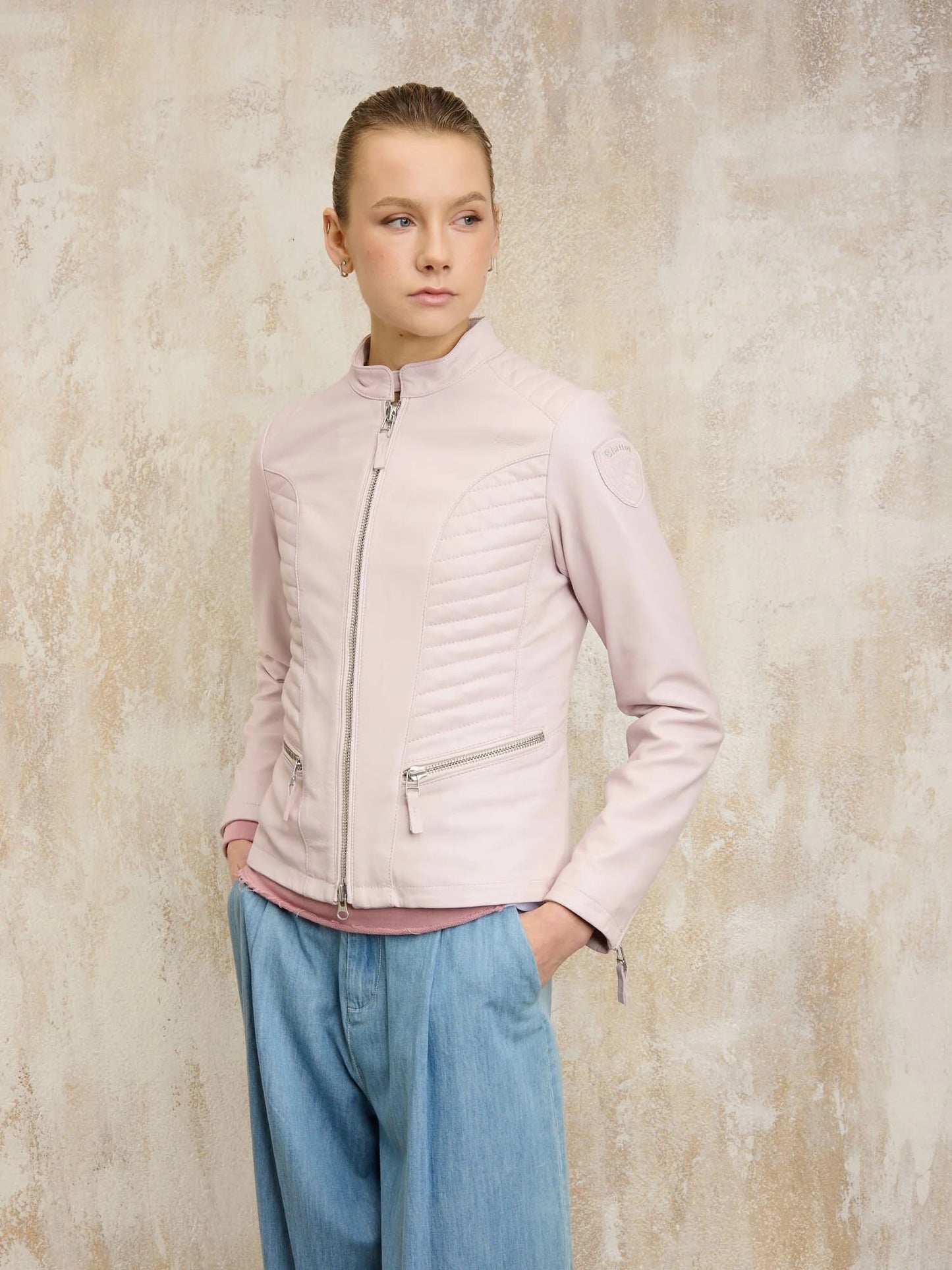 Biker di vera pelle Blauer
