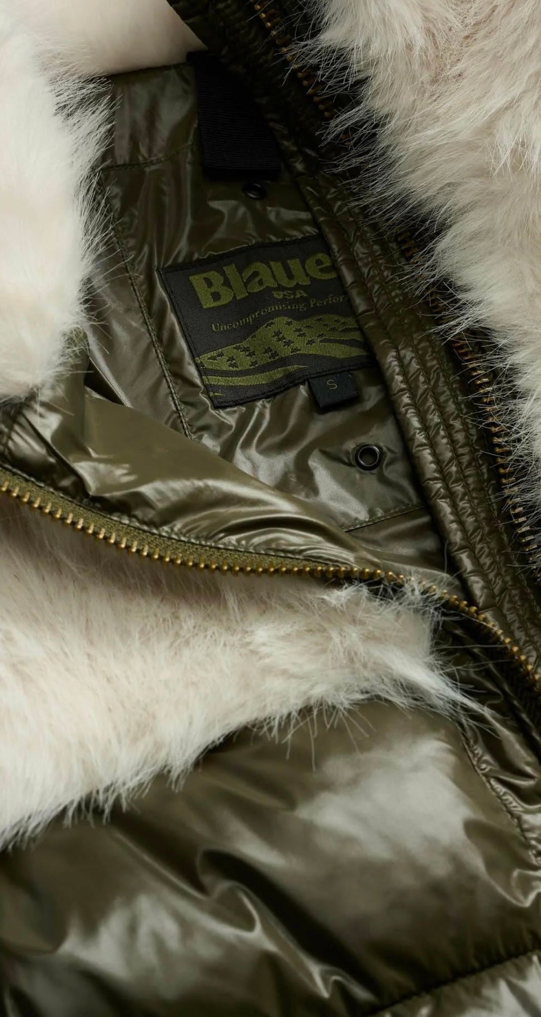 Giacca in nylon con ecopelliccia Tortora