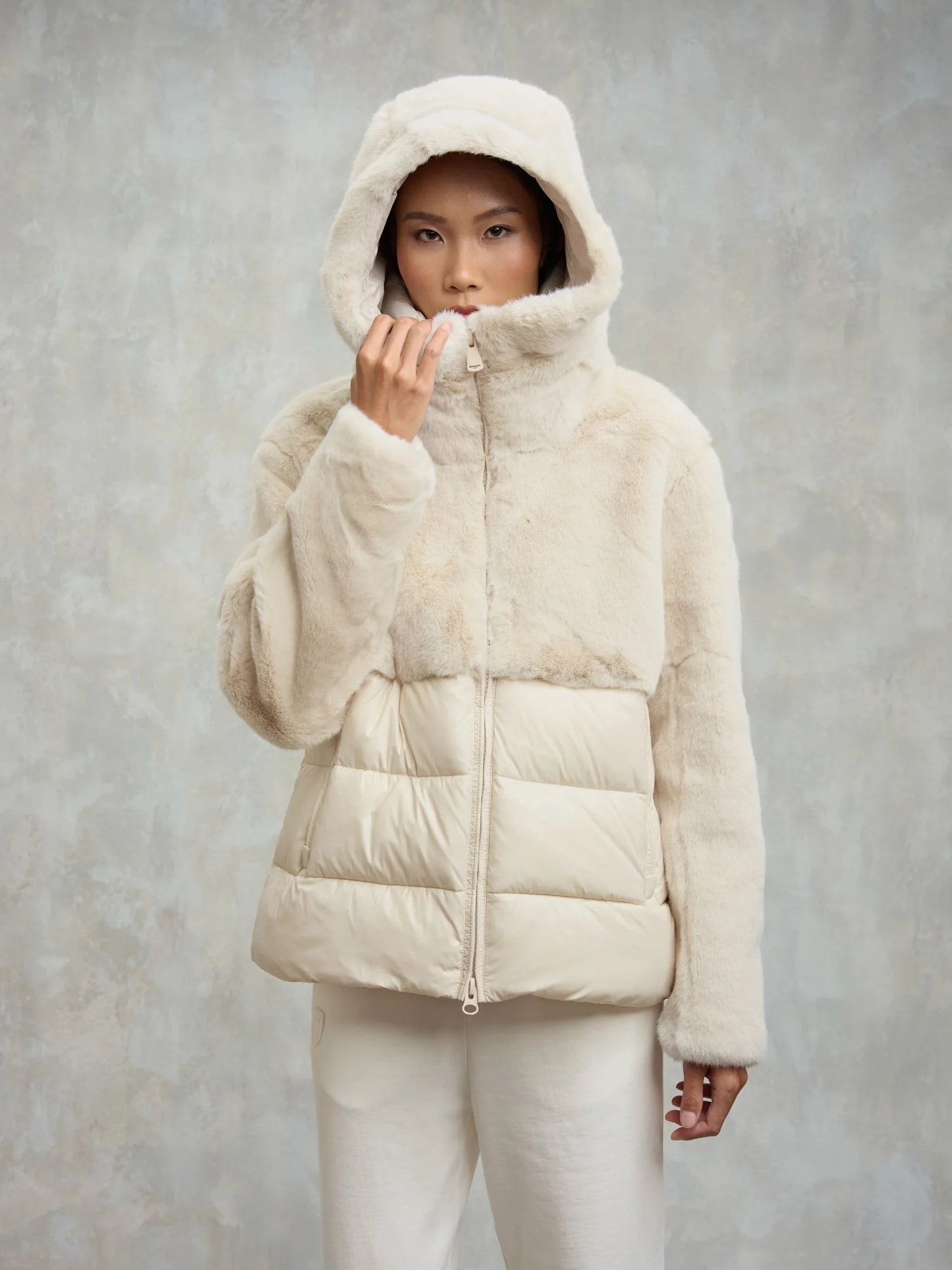 Giubbetto nylon con pelliccia eco Fanevil