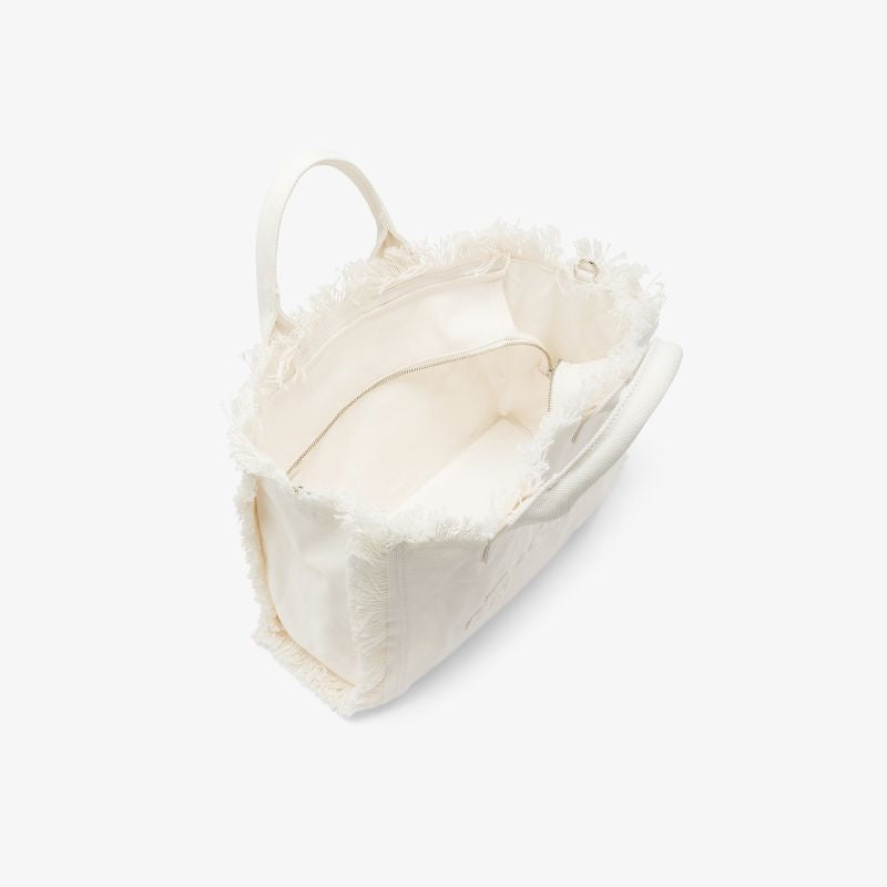 Shopping bag Cali media in tela di cotone bianco panna Sun68