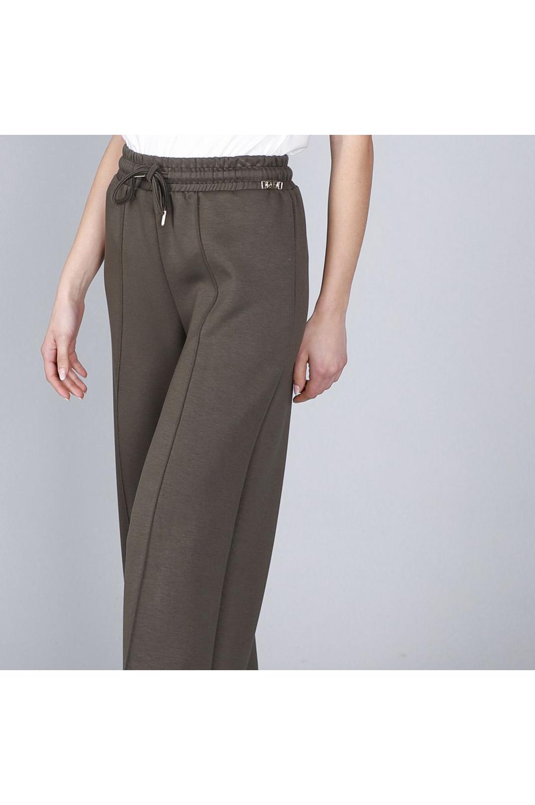 Pantaloni palazzo in scuba militare Cafè Noir