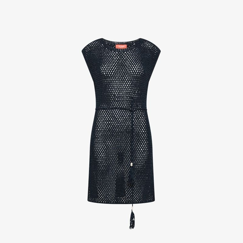 Abito in maglia crochet di cotone blu navy sun68