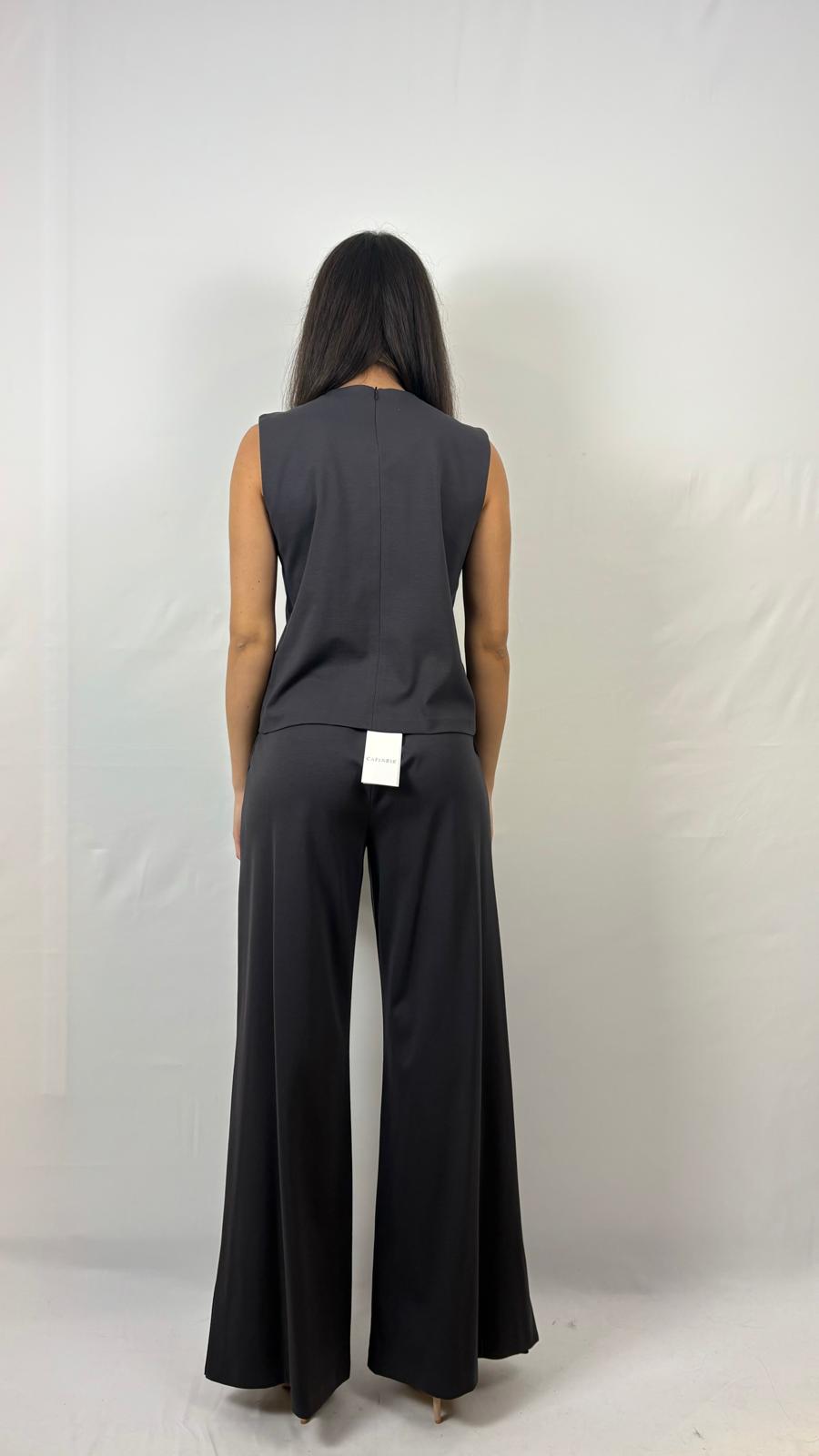 Pantaloni palazzo tessuto elasticizzato Cafè Noir