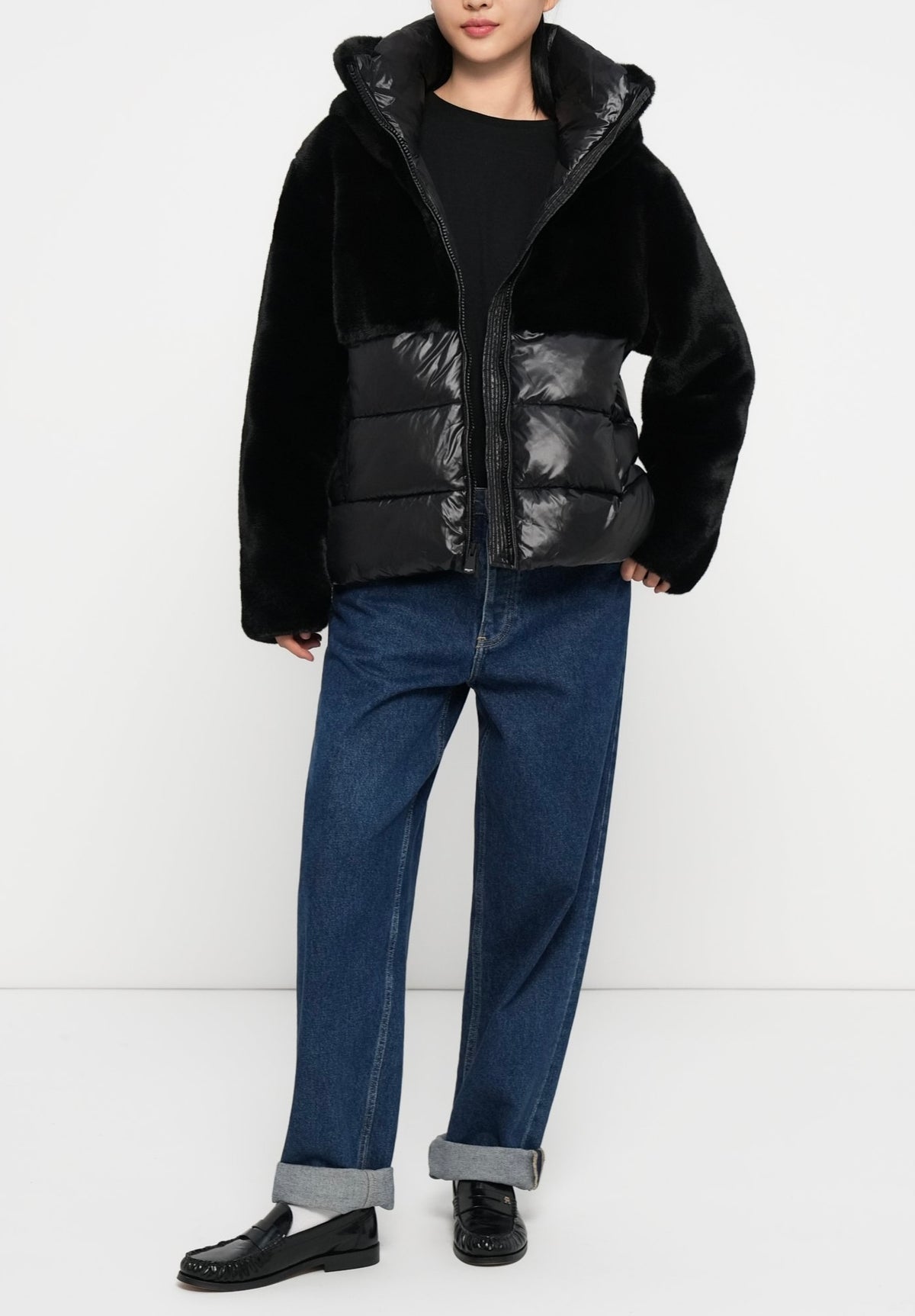 Giubbetto Nylon con pelliccia eco Fanevil