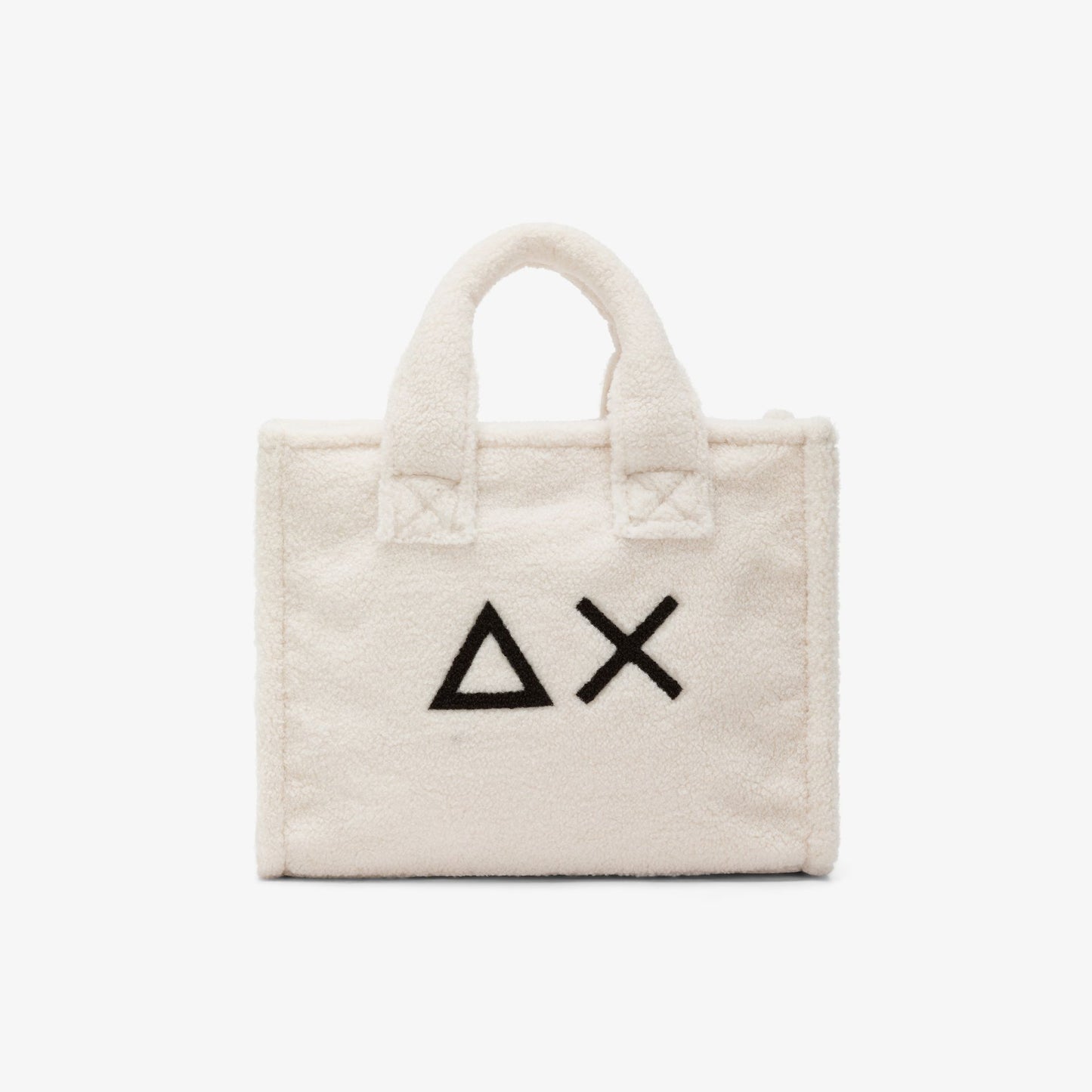 Shopping bag midi Cali in teddy bianco panna