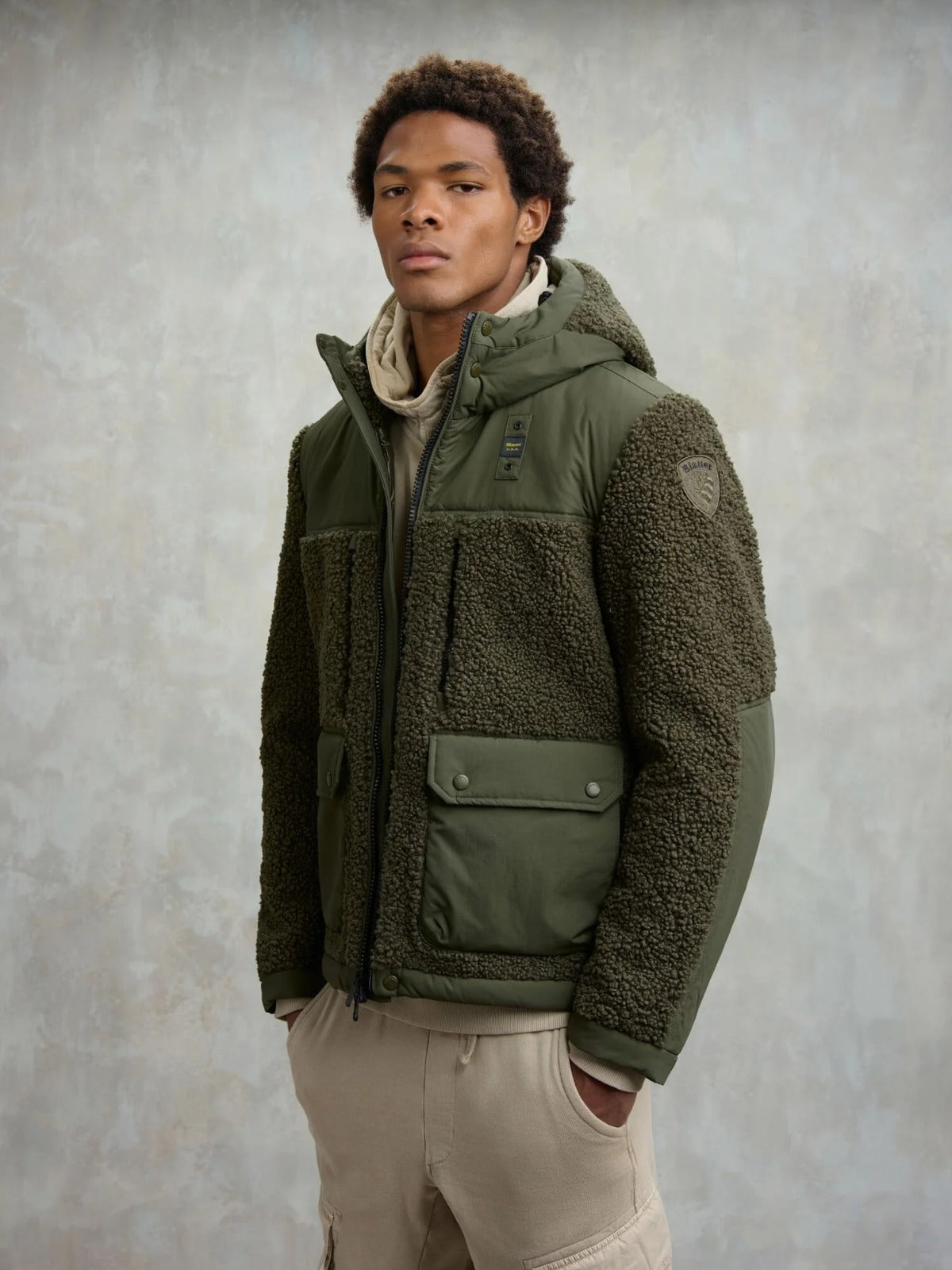 Giubbetto con cappuccio in pelliccia eco Wilcock Blauer