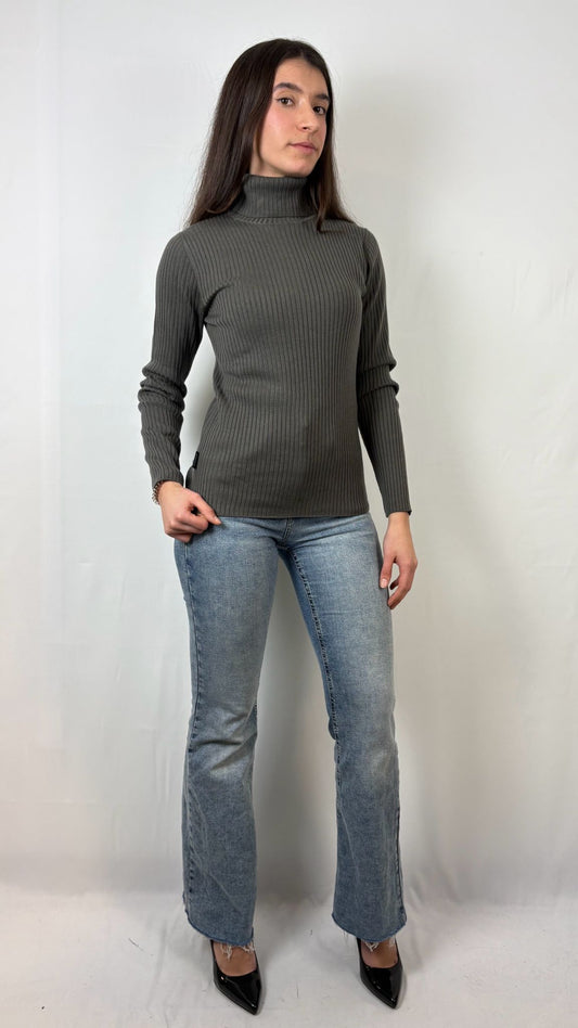 Maglia costina collo alto Livermore Blauer