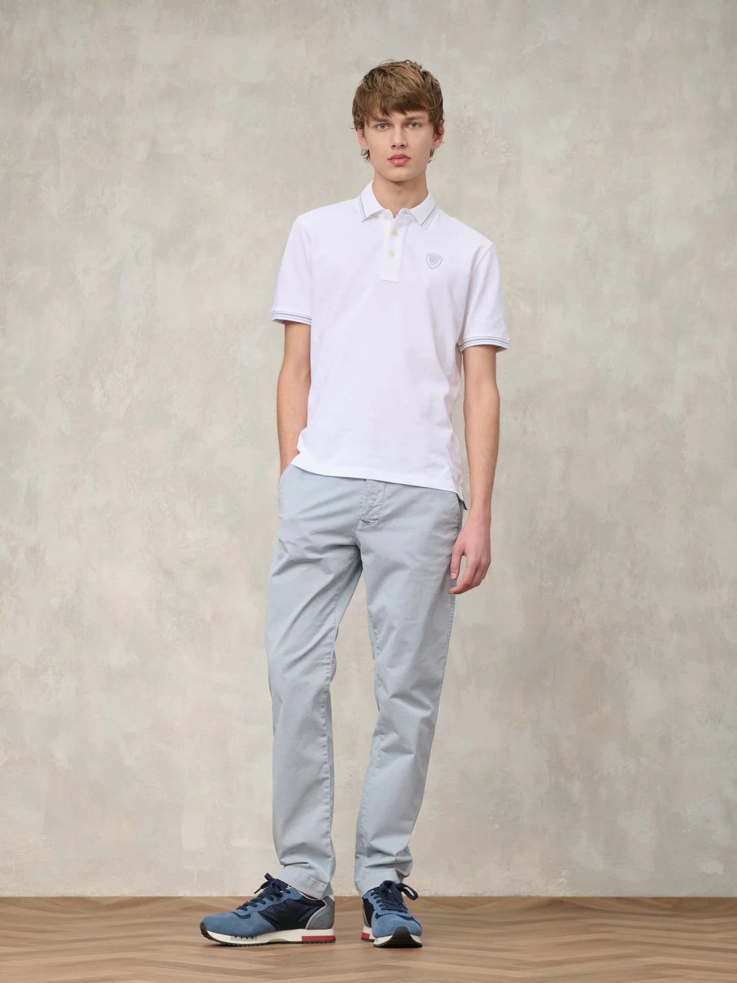 Polo doppia riga Agassiz Blauer