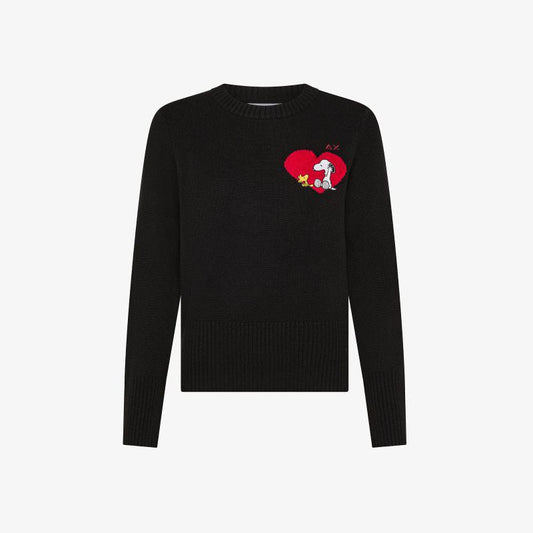 Maglia Peanuts in lana e cashmere con cuore Sun68