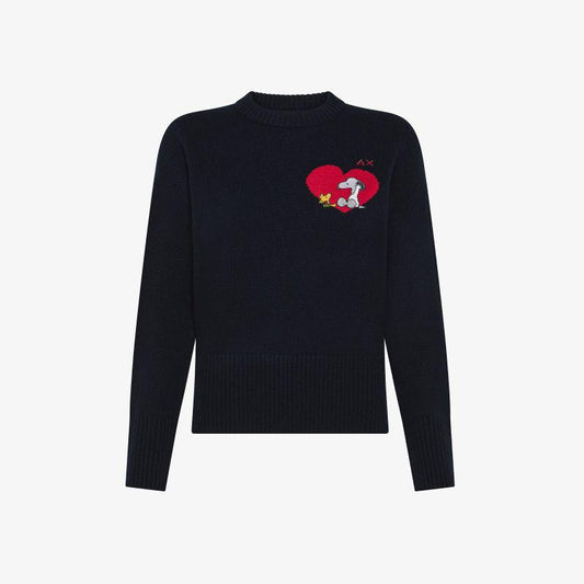 Maglia Peanuts in lana e cashmere con cuore Sun68