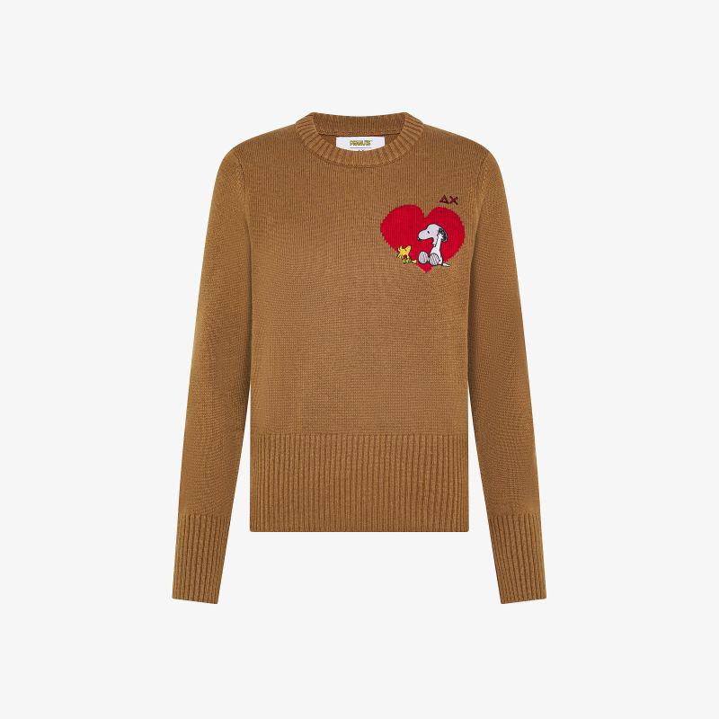 Maglia Peanuts in lana e cashmere con cuore Sun68