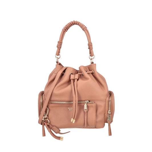 Secchiello Tokyo con tasche e tracolla colore biscotto Tosca Blu