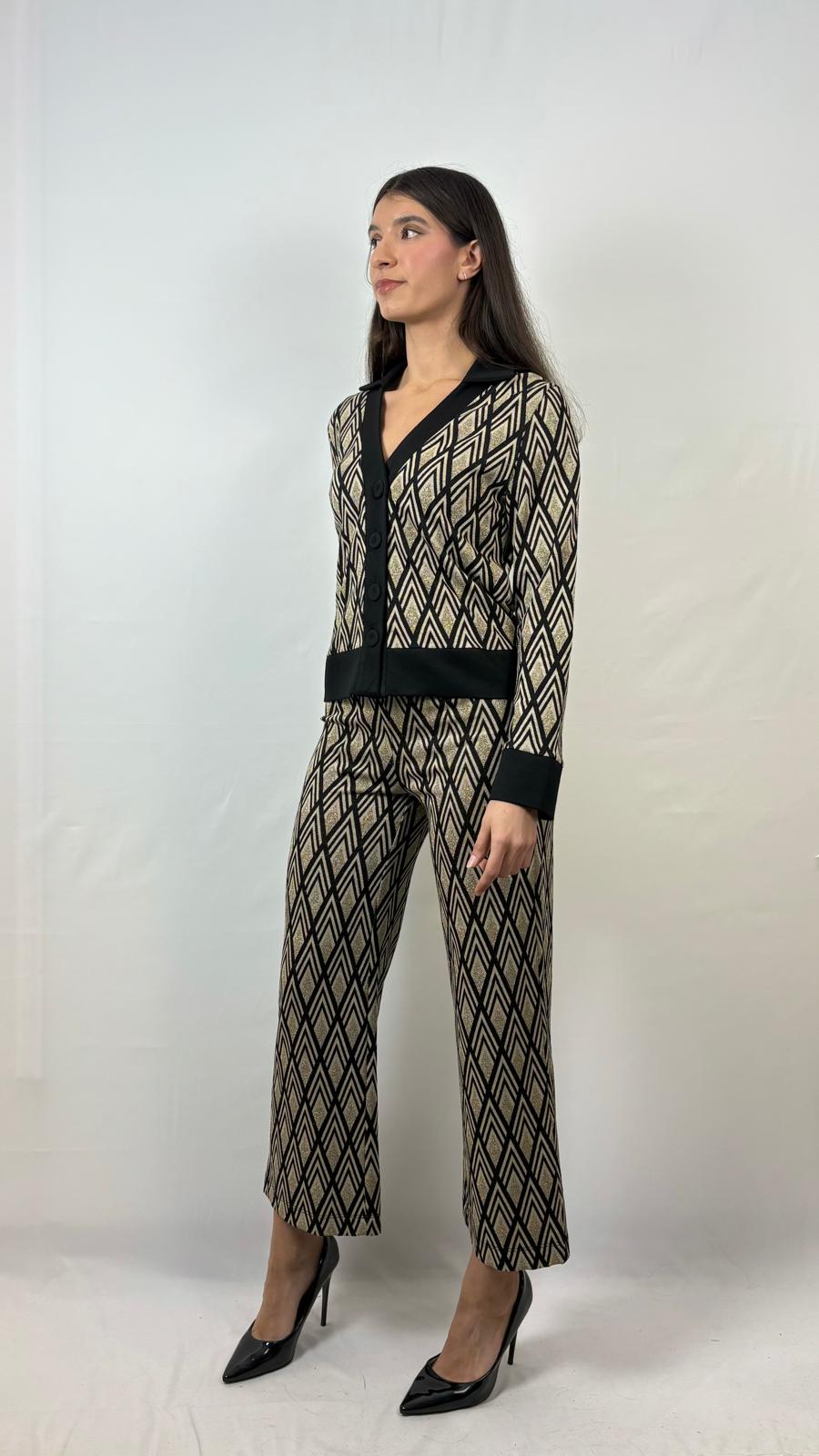 Pantalone fantasia a palazzo Cafè-Noir