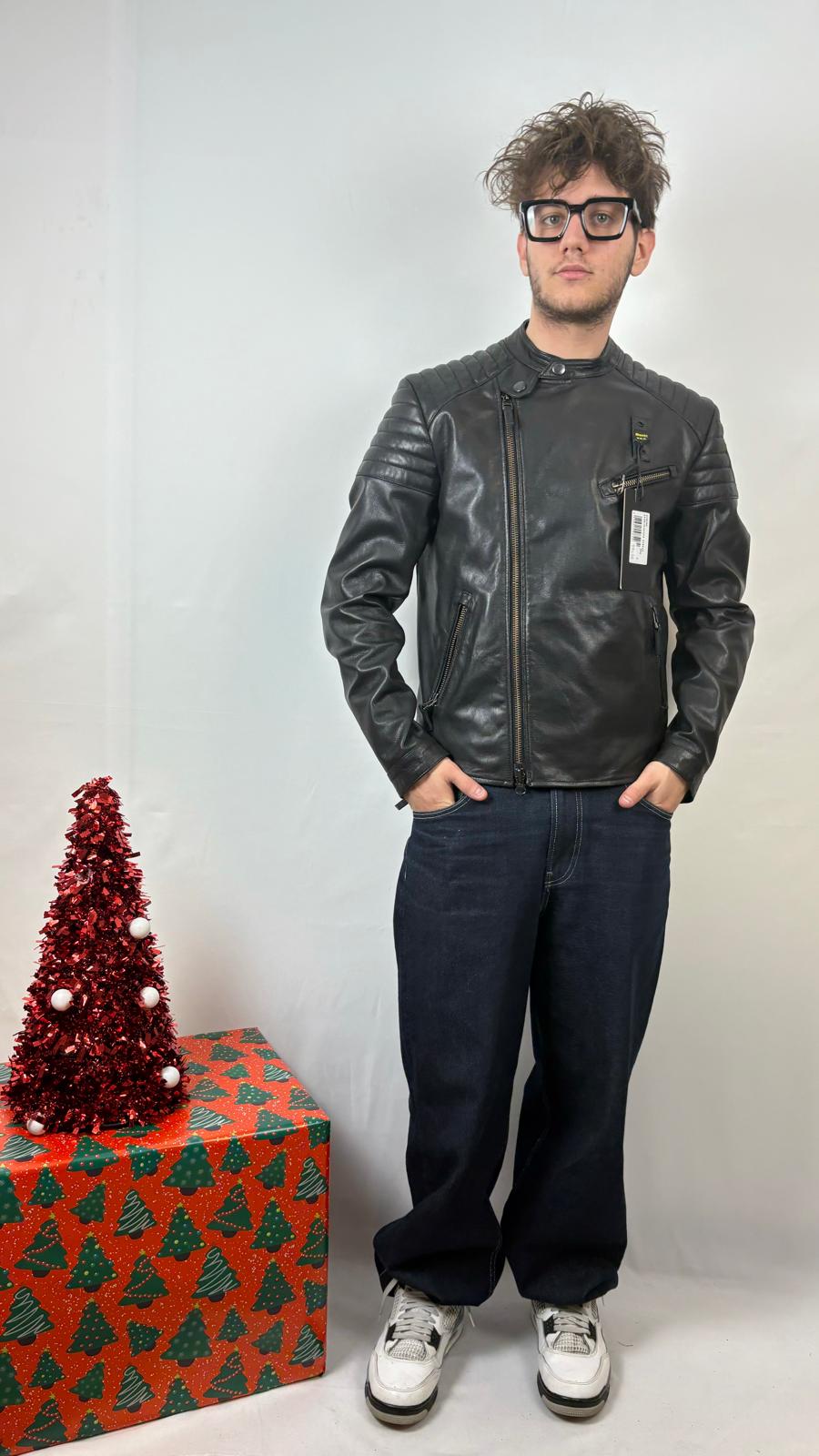 Chiodo in pelle Auburn Blauer