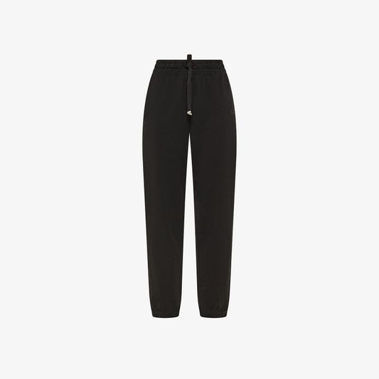 Pantaloni in piquet di cotone nero Sun68