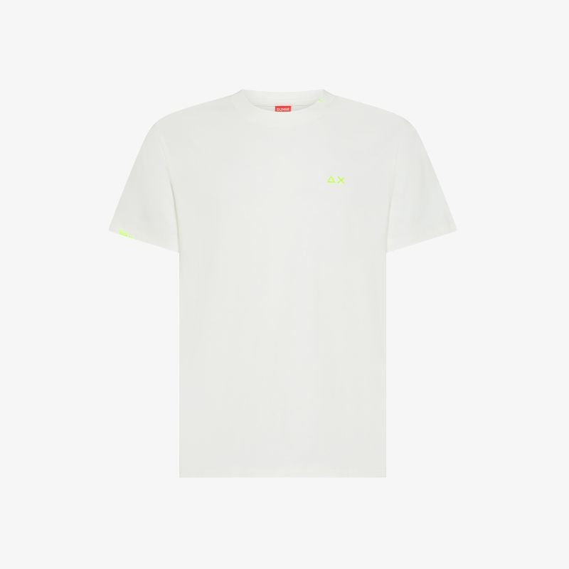 T-shirt in jersey di cotone bianco panna Sun68
