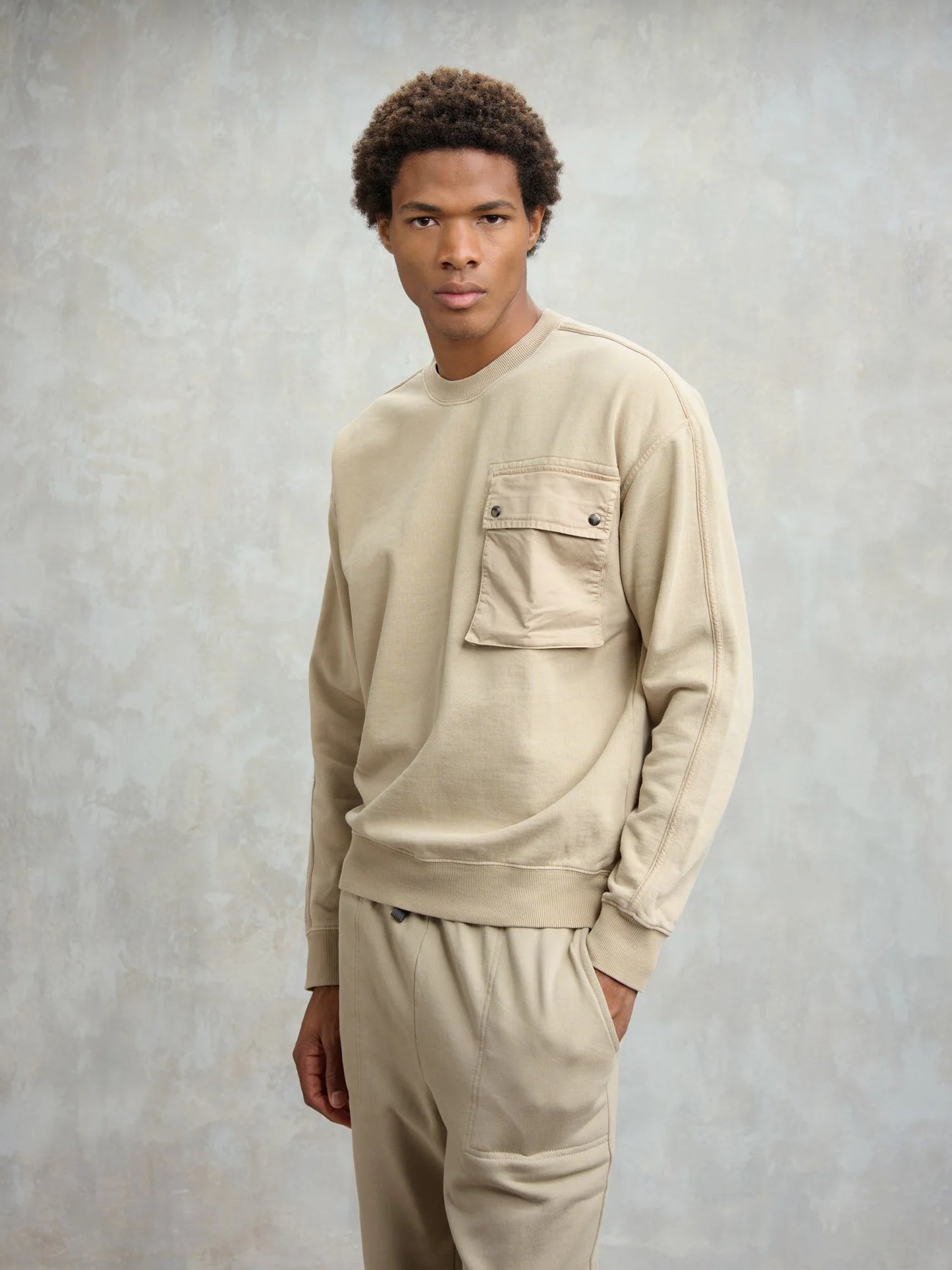 Felpa girocollo tinta in capo Osgood Blauer