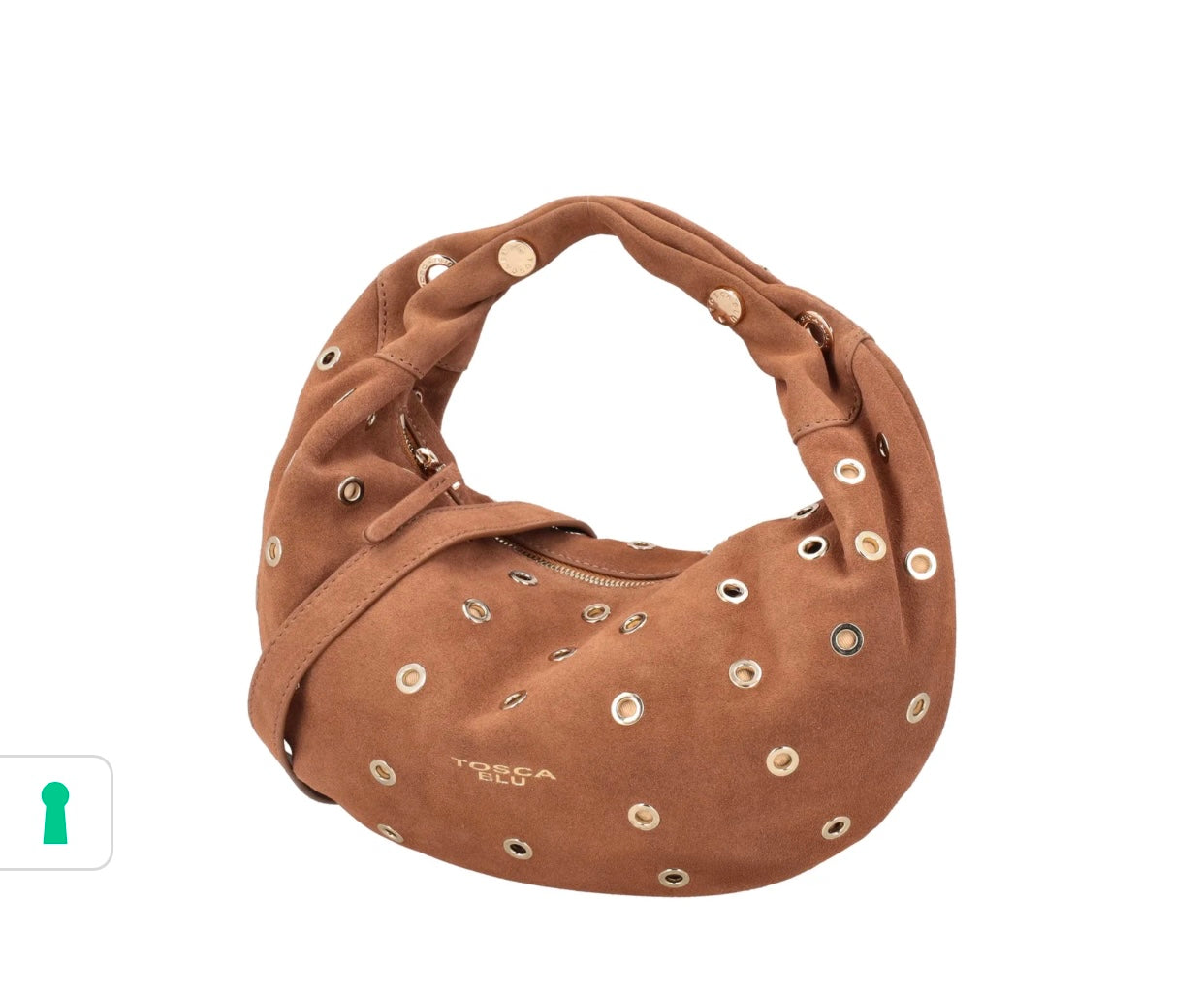 Borsa in suede piccola Dubai colore biscotto