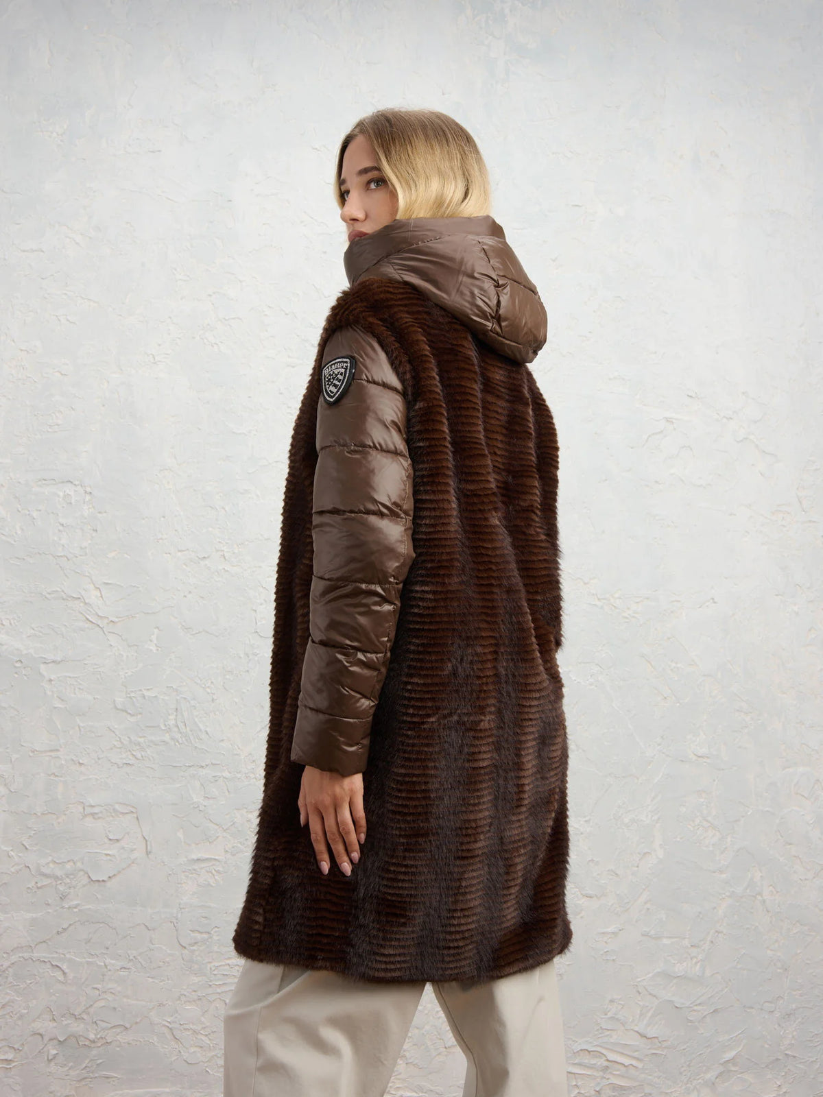 Giubbetto in nylon e pelliccia Aspen