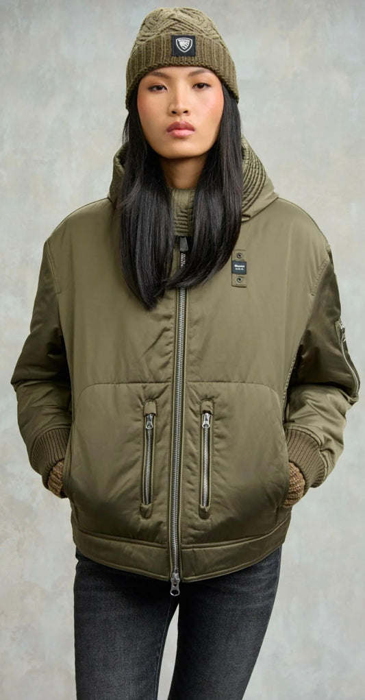 Bomber con pelliccia e cappuccio Nearen Blauer