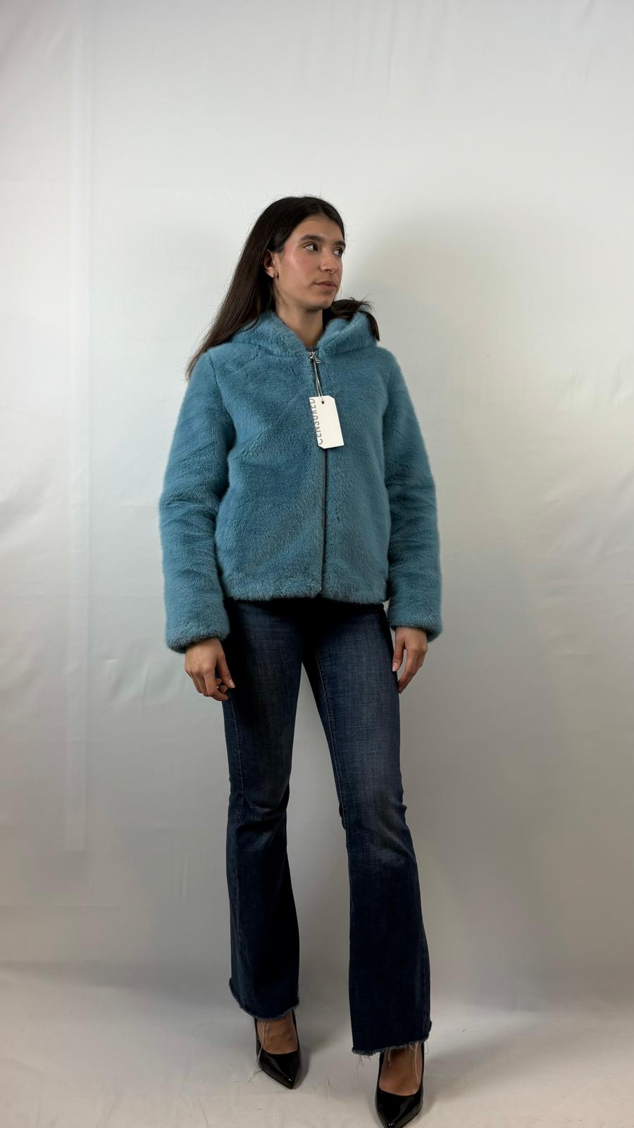 Ecopelliccia con cappuccio Censured