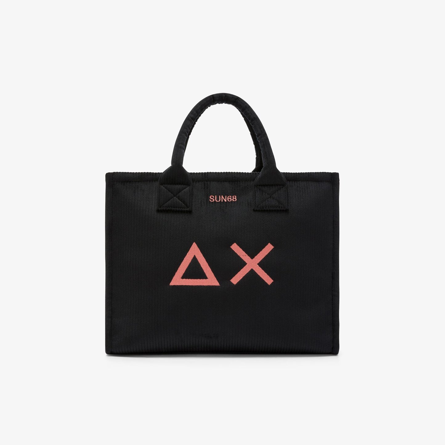 Shopping bag midi Cali in velluto con logo nero