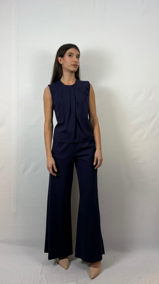 Pantaloni palazzo tessuto elasticizzato Cafè Noir