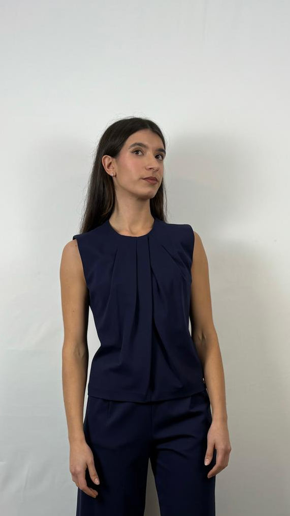 Top con pieghe allo scollo Cafè Noir