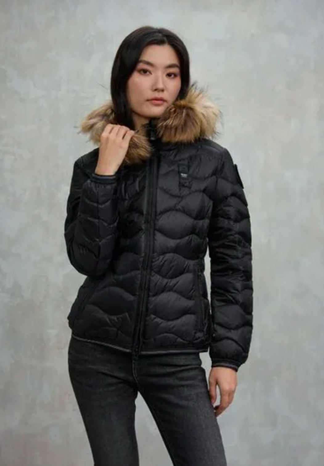 Piumino con bordo in pelliccia Aldie