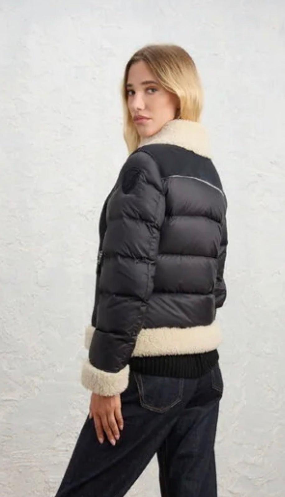 CANDOR BIKER JACKET SHEEPSKIN AND NYLON