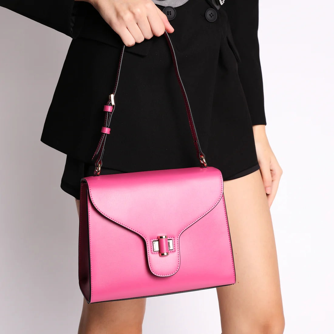 Borsa a spalla Grace in pelle con tracolla colore fucsia Tosca Blu