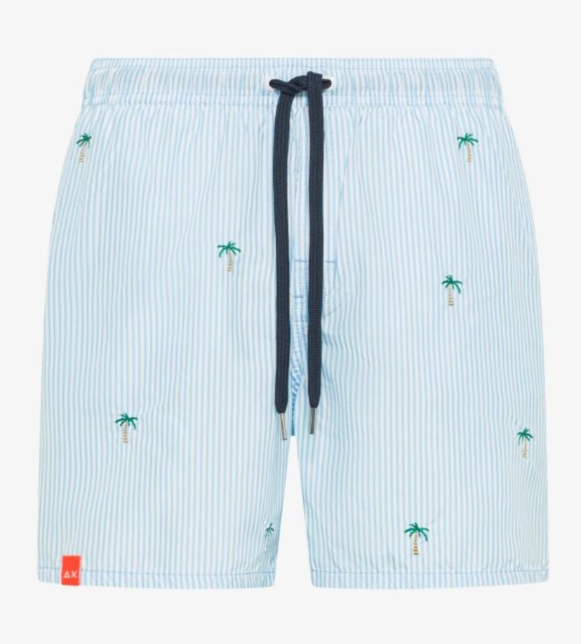 Costume a righe con ricami azzurro/bianco Sun68