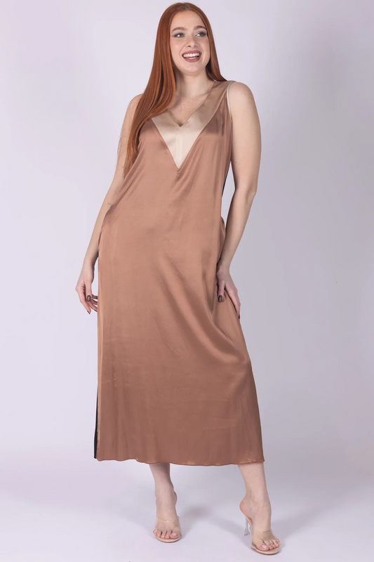 Abito raso scollo a v Mara Carol