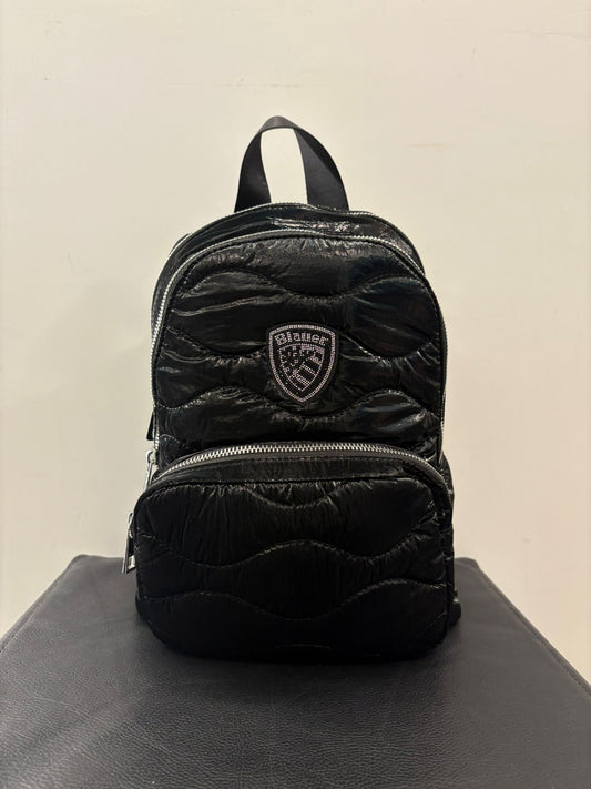 Zaino nero piumino ad onde con strass Wave Blauer